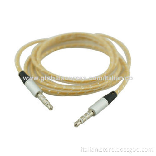 Hot Items Bling Nylon 3.5mm Jack Stereo Aux Audio Cable, Suitable for General Audio Applications